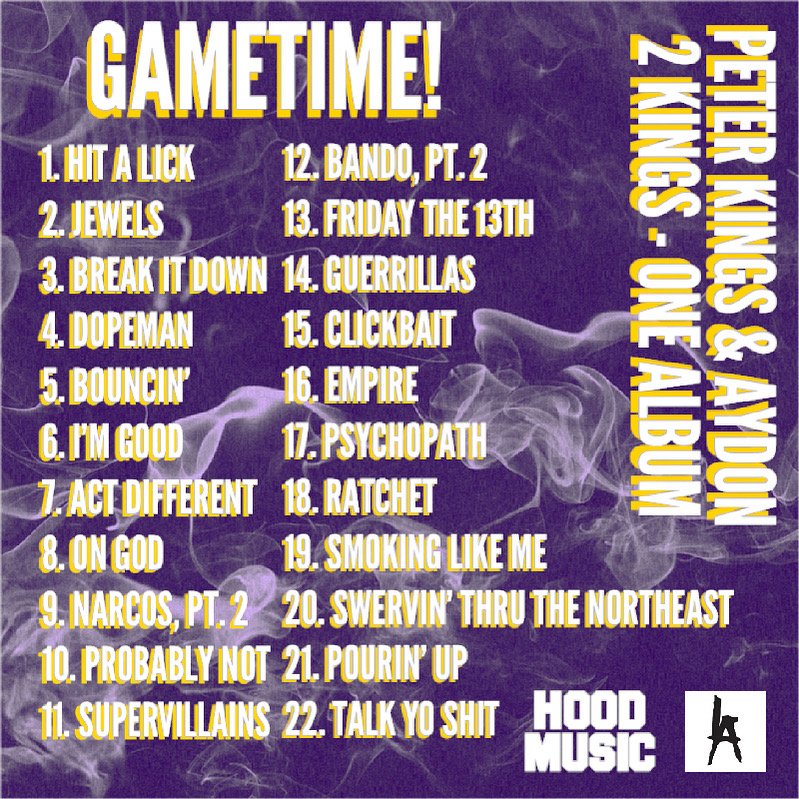 aydonmusic's tweet photo. @peterkingsbaby n I finally dropped our collab album. We been working on this album for two years, putting on for the city of Los Angeles. Really excited that you all get to finally hear it. #GAMETIME baby!!!!! LET'S GOOOOOOOOOO!!!!
[Link in bio]

We Goin' nowhere but up my boy! https://t.co/hmCTOxAWIS
