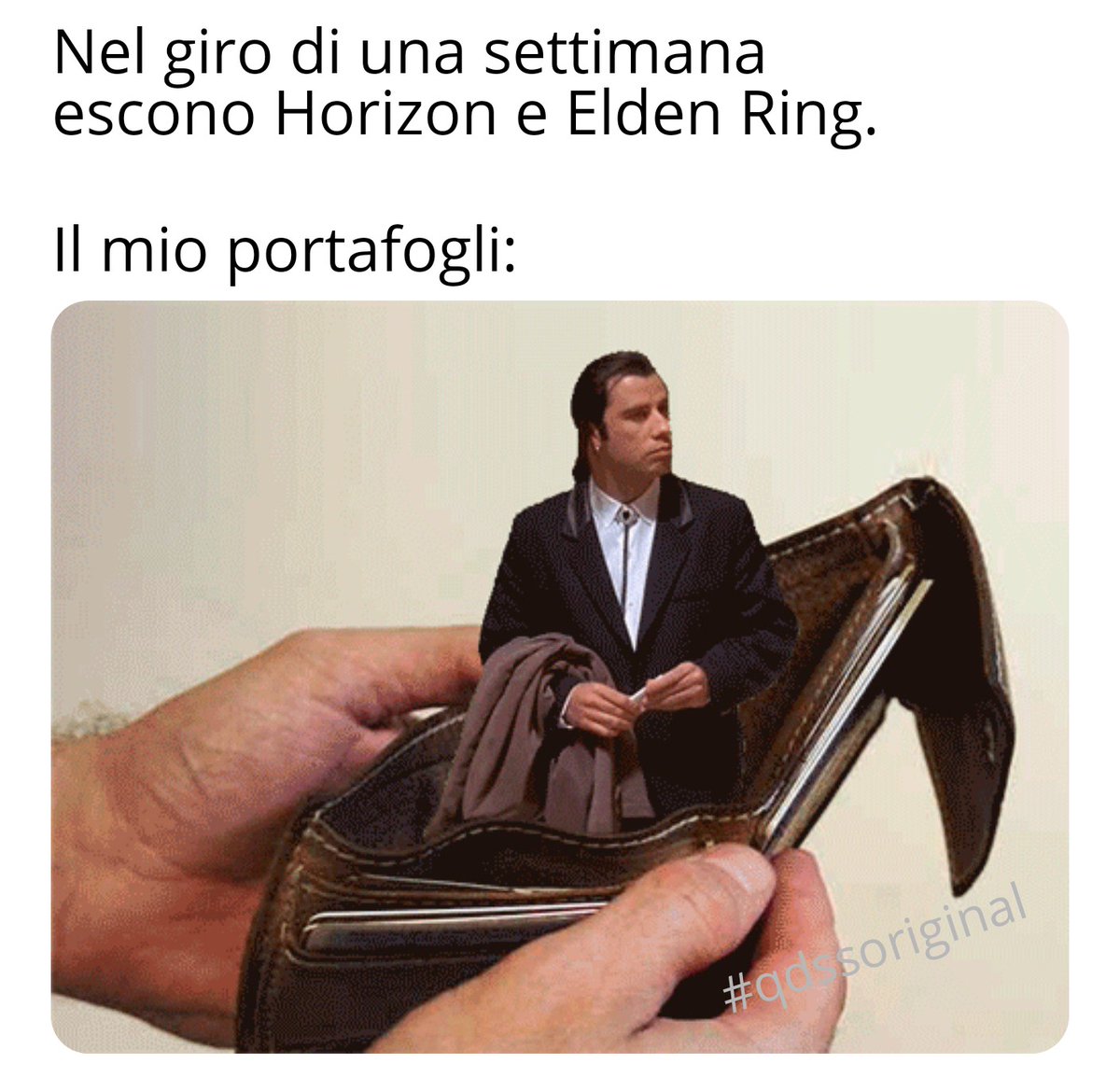 Quei2SulServer's tweet photo. State giocando a Horizon? Aspettate Elden ring?
Fatecelo sapere nei commenti!

#queiduesulserver #videogames #meme #horizonforbiddenwest #eldenring #money https://t.co/8ZG0VoFd8h