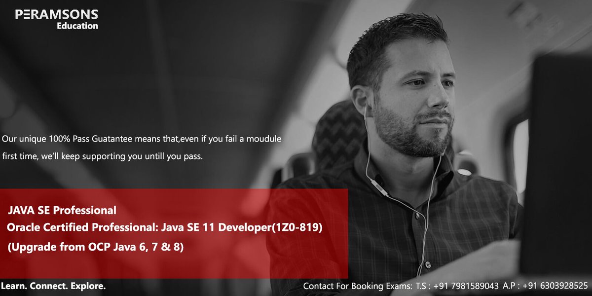 peramsons's tweet image. Java Certification SE 11 Developer(1Z0-819) Available
#javacertifications 
#Training 
#placements