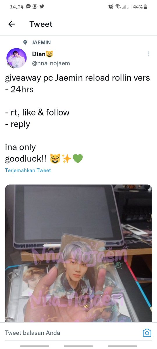 iiicharaa's tweet photo. @nna_nojaem Donee
Bismillah, semoga dapet https://t.co/d3FGynbyOi
