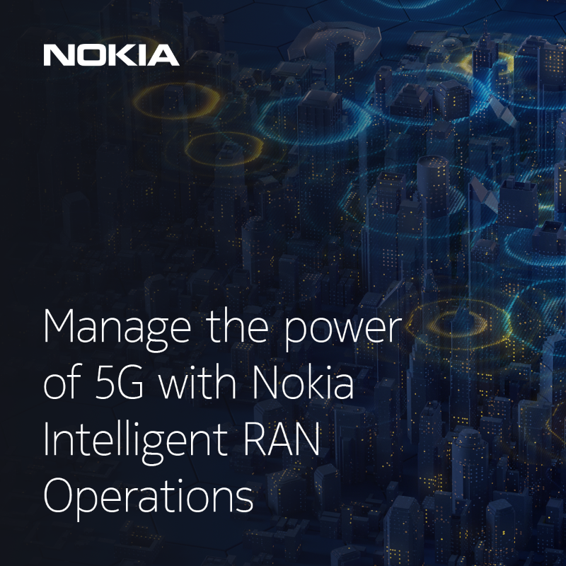 nokia's tweet photo. Our new Intelligent RAN Operations solution helps manage the increasing complexity of #5G with #machinelearning while reducing energy consumption and CO2 emissions. Read more: https://t.co/78joGqXfhB 
#sustainability #MWC22 #NoBoundaries