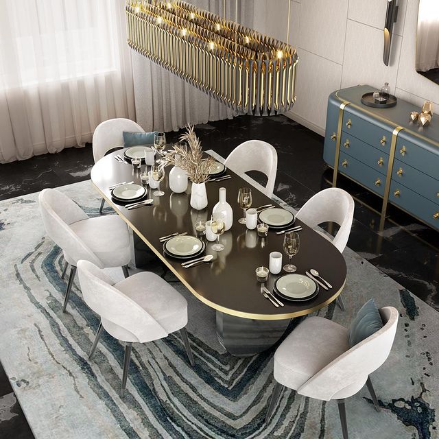 A #modern aesthetic, yet sophisticated #dining room, that we adore!
Designed by <a href="/midcenturyclub/">Mid-Century Club</a>

#HilineArchitects #HilineArchitectureAndDesigns  #InteriorDesign #InteriorDesigner #LuxuryLifestyle #LuxuryHome #HomeDesign #ModernDesign   #HomeDecoration #Decoration #Interiors