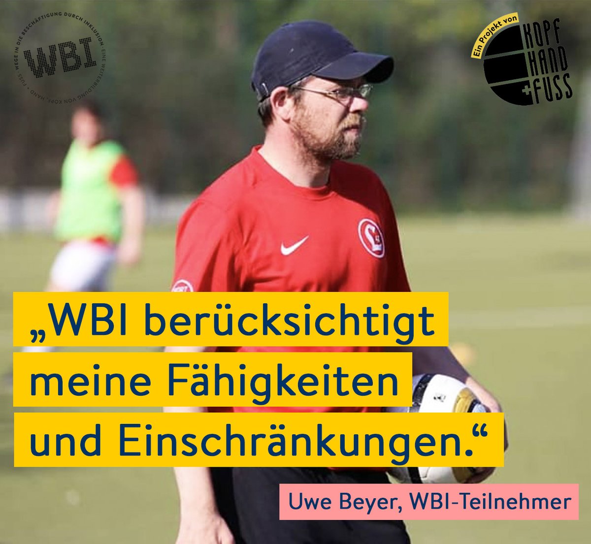 InklusionBerlin's tweet photo. "WBI ist die erste Maßnahme zum beruflichen Wiedereinstieg, die mich abholt und Interesse weckt. Und die meine Fähigkeiten und Einschränkungen berücksichtigt."

Uwe Beyer, Teilnehmer an Wege in die Beschäftigung durch Inklusion (WBI). #Inklusion https://t.co/7KkfcaUdma