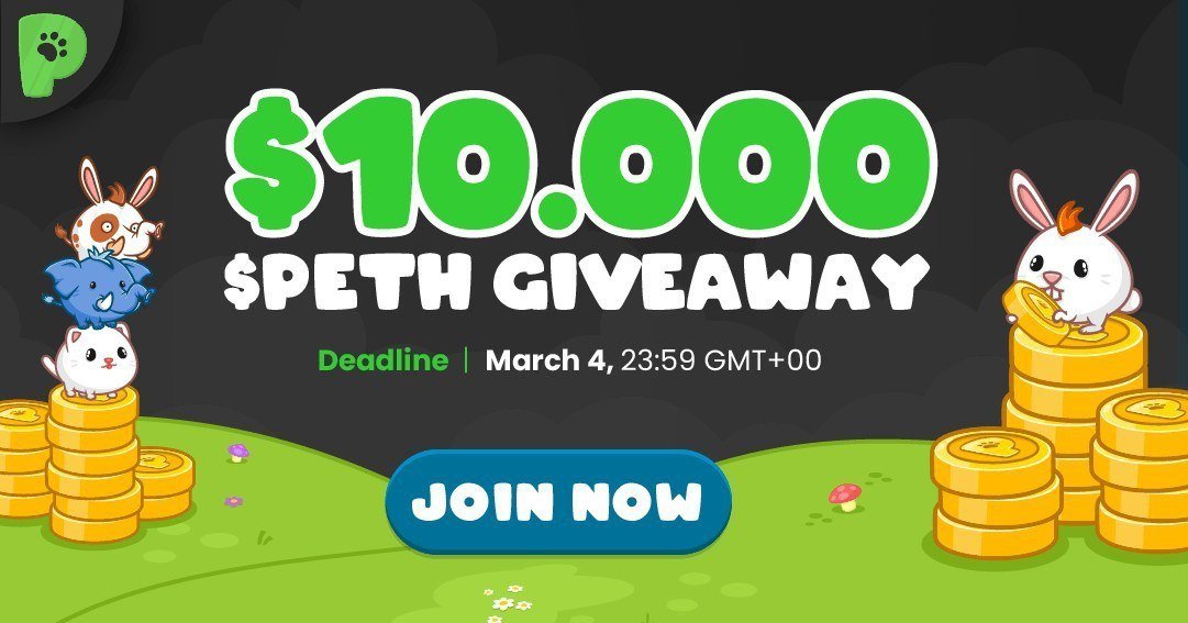 🚀 Airdrop: Pethereum
💰 Value: $20 $PETH
👥 Referral: +20 Entry
📅 End Date: 4th March, 2022
🏦 Distribution Date: Early April

Go to the Airdrop page 
bit.ly/3h7UVDG

#Airdrop #Airdrops #Crypto
