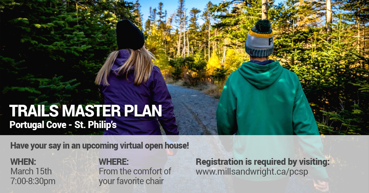 PCSPnl's tweet photo. We are working with Mills &amp; Wright Landscape Architecture (@MatthewMillsLA) to develop a Trails Master Plan for the town. Join us for a virtual open house on Tuesday, March 15th, from 7 – 8:30pm to learn about the project and have your say! 

More: https://t.co/hHUzoe25zx https://t.co/LZ5AhpYPZ8