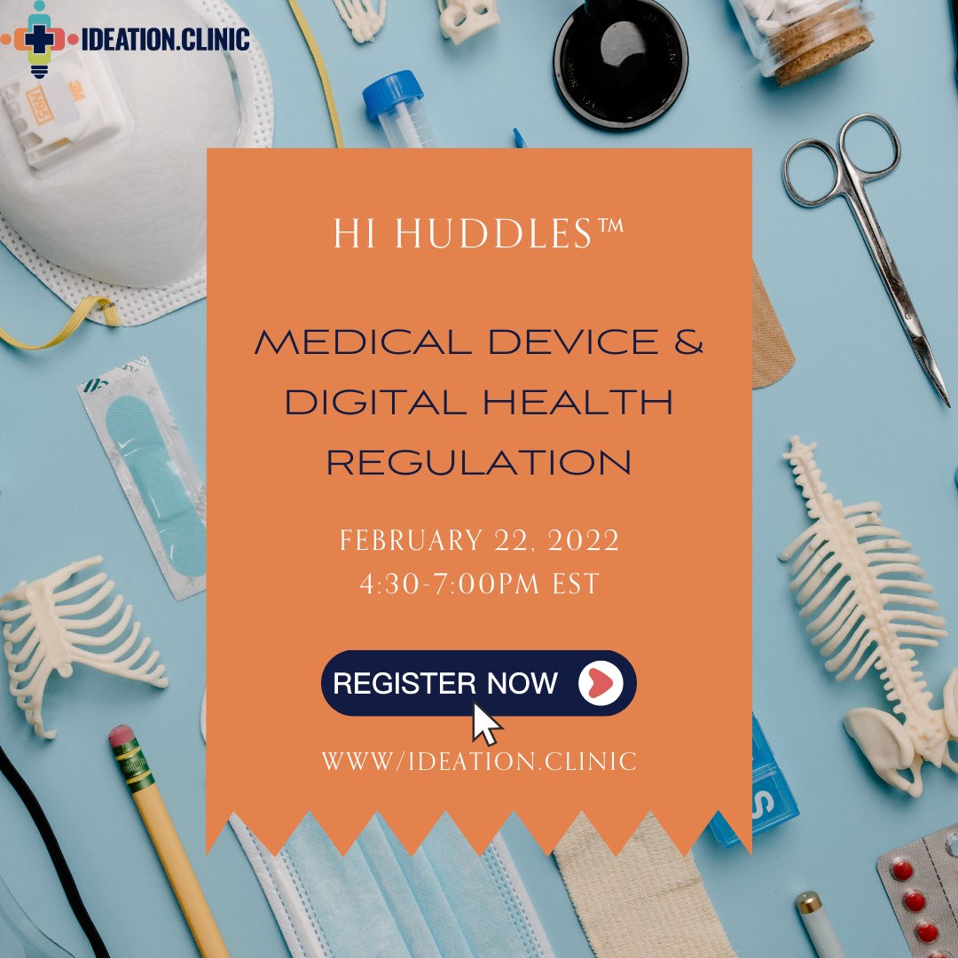 IdeationClinic's tweet photo. Don't miss out on today's Hi Huddles workshop! We will be focusing on digital health regulation and a review of medical device regulation as a whole. 

Register at https://t.co/bQYDje8V60

#ideationclinic #hihuddle #sunnybrook #digitalhealth #medicaldevice https://t.co/kQpuoLZo8g