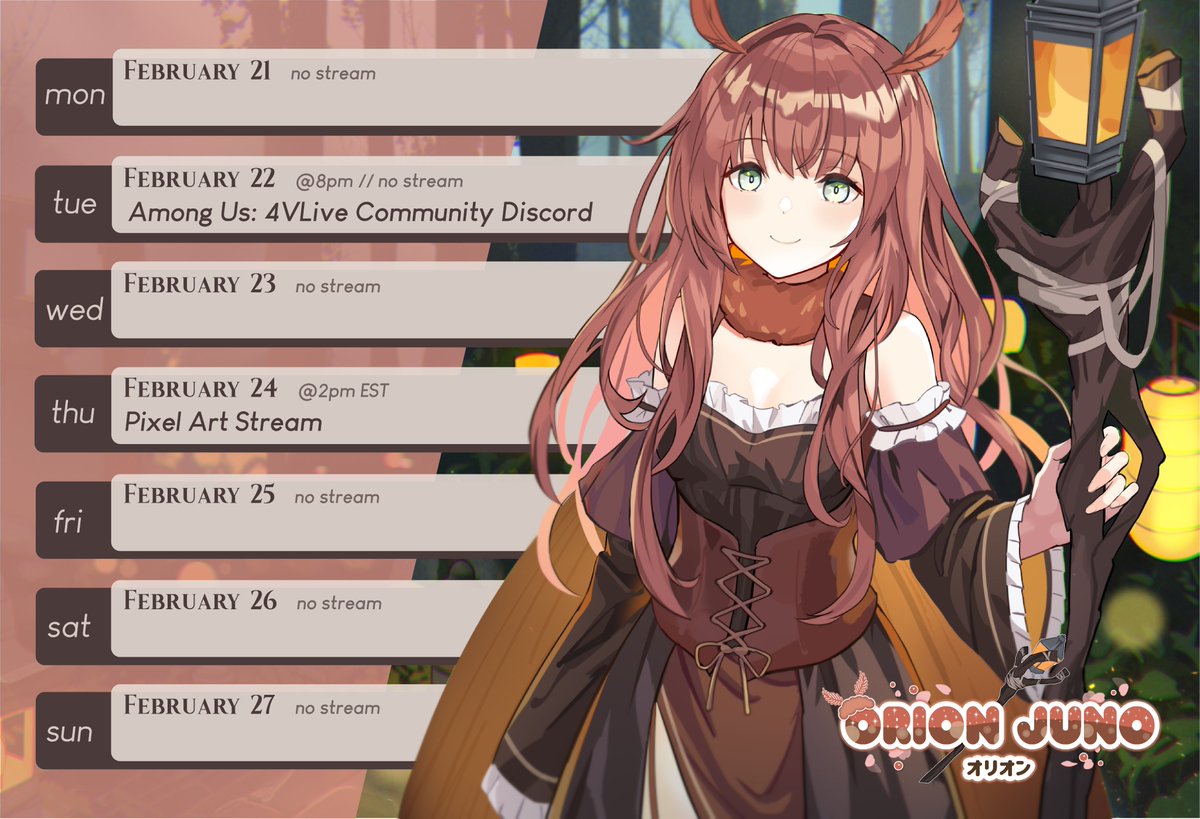 orion_juno's tweet photo. 🕯schedule for february 21st - february 27th🕯
https://t.co/fUBhAOrzOR

#junocast #OrionJuno #4VLive #vtuber #envtuber #VTuberUprising https://t.co/ebyVhf1U96