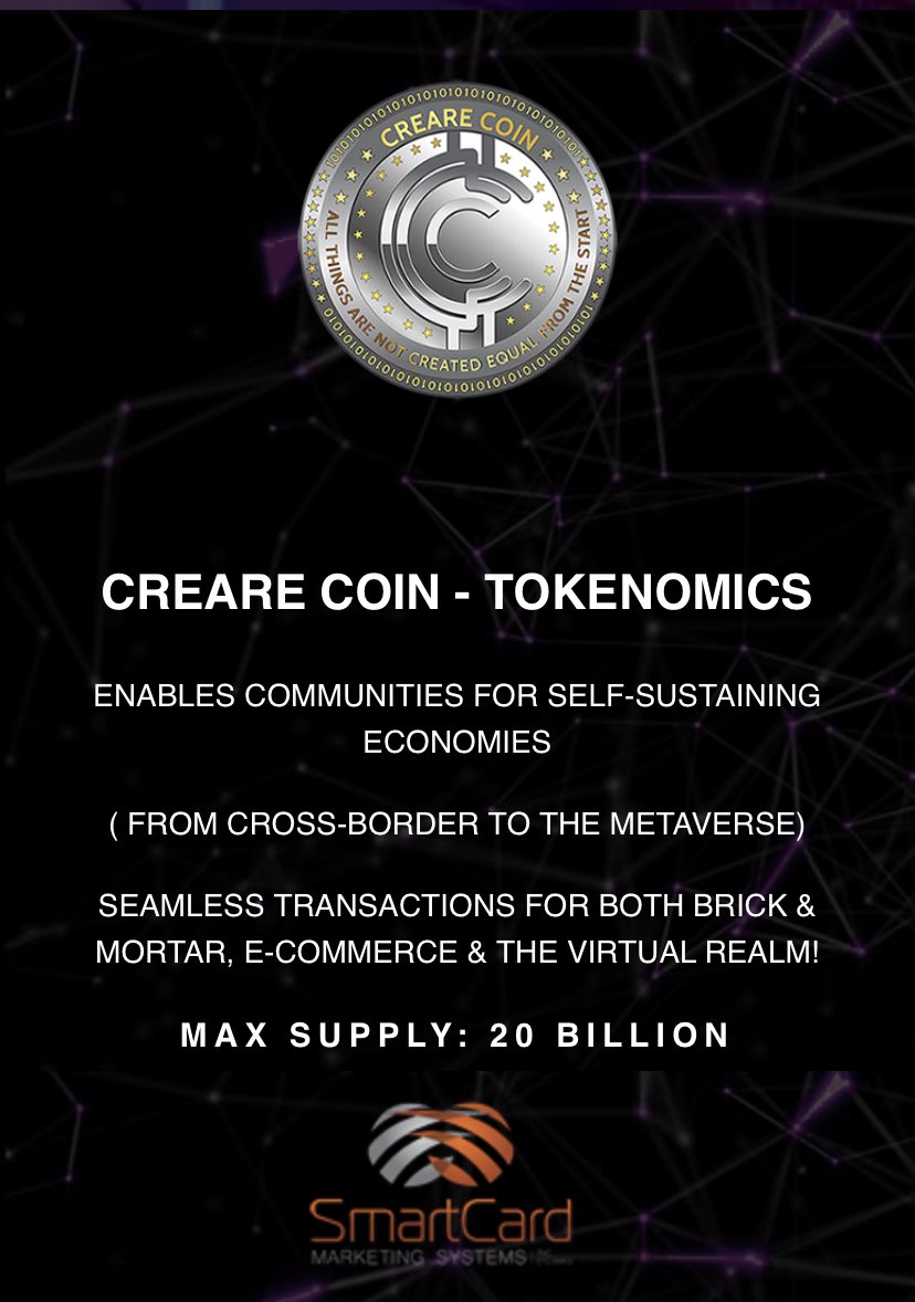 crearecoin's tweet photo. #CREARECOIN by $SMKG Just the beginning of our Journey! @OtcSmkg  #Cryptocurrency #Tokenomics #Retail #Crossborder #Metaverse #Digital https://t.co/xLxYCvnsi5