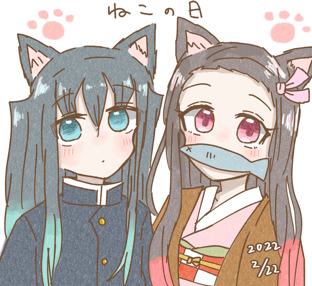 yurara0909's tweet photo. 猫の日ですね〜🐾
#むいねず https://t.co/485iGbbe4g