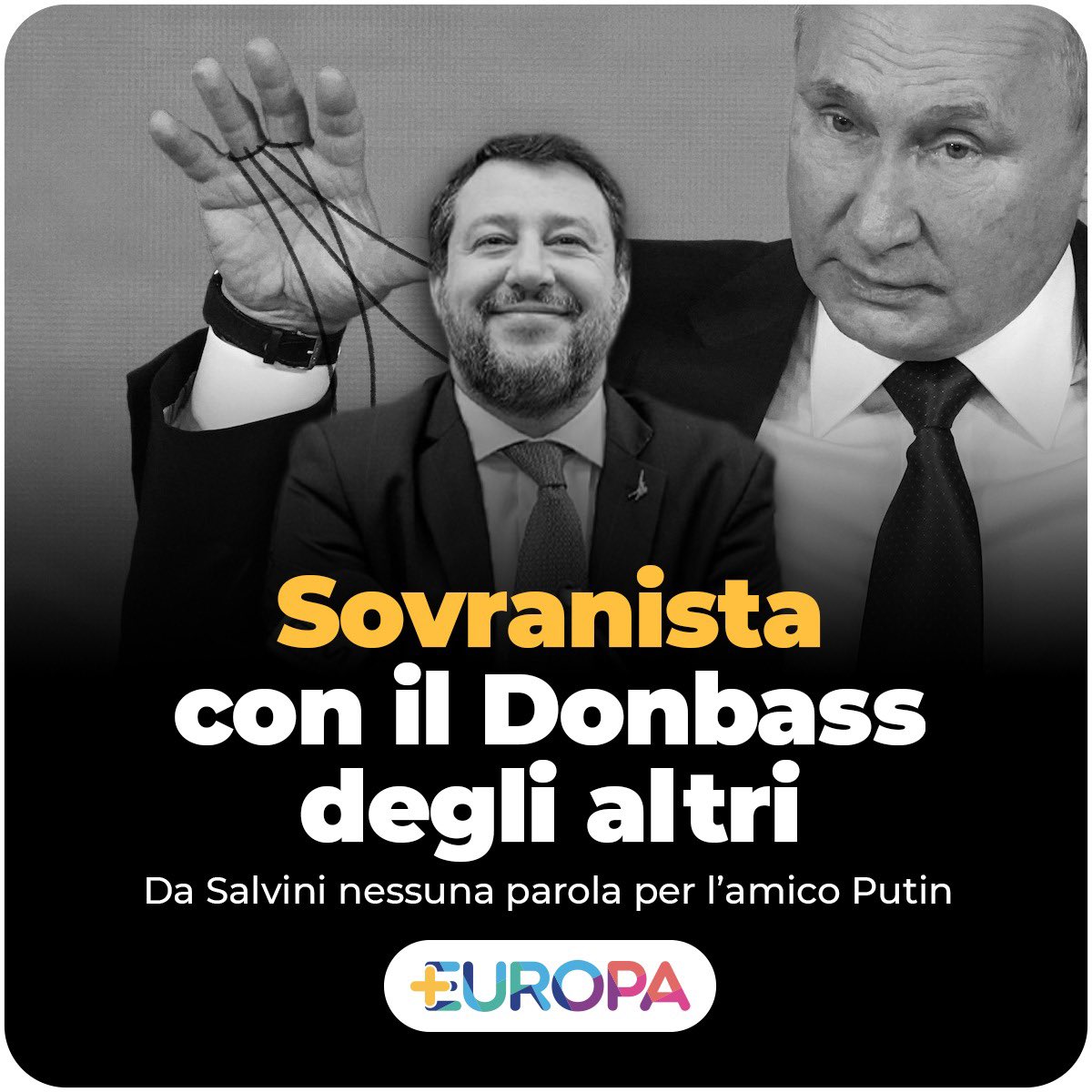 In queste ore ha postato di tutto: la suora aggredita dal tunisino, Harry Potter e J.K. Rowling. Tutto, tranne che su #Putin. 
Restano le sue parole: “A Mosca mi trovo a casa, in certi paesi europei no”.
D’altronde #Salvini è sovranista. Sovranista con il Donbass degli altri.