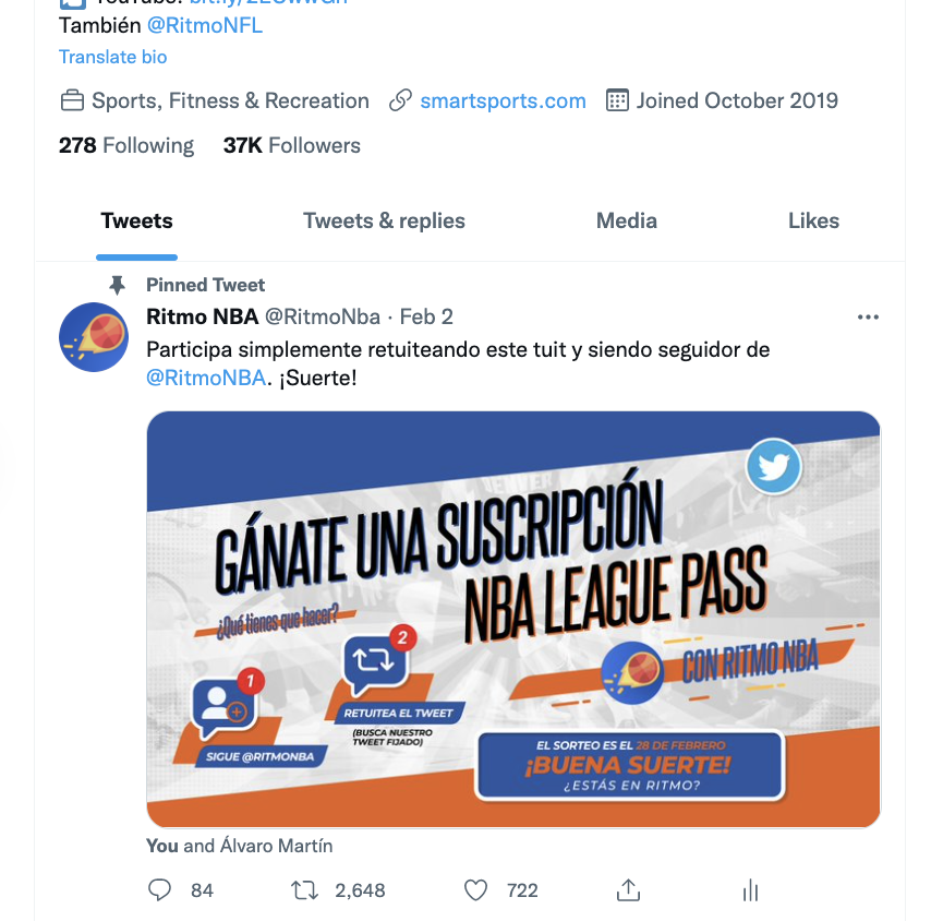 RitmoNba's tweet photo. @GeorgeVasquezH @AlvaroNBAMartin Este es el tuit fijado, George. Es el que está arriba de todo en nuestro feed. ¡Saludos! https://t.co/hqElbuWNhD