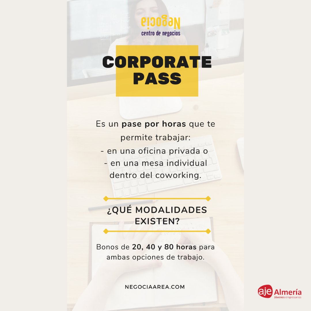 AJE_alm's tweet photo. 💪🏻 En AJE Almería velamos por el bienestar y el rendimiento óptimo de cada uno de nuestros jóvenes empresarios.

🤝 Por eso, contamos con asociados como @NegociaArea que ofrecen alquileres de espacios de trabajo según las necesidades de los trabajadores. https://t.co/3jtAYaWNuZ