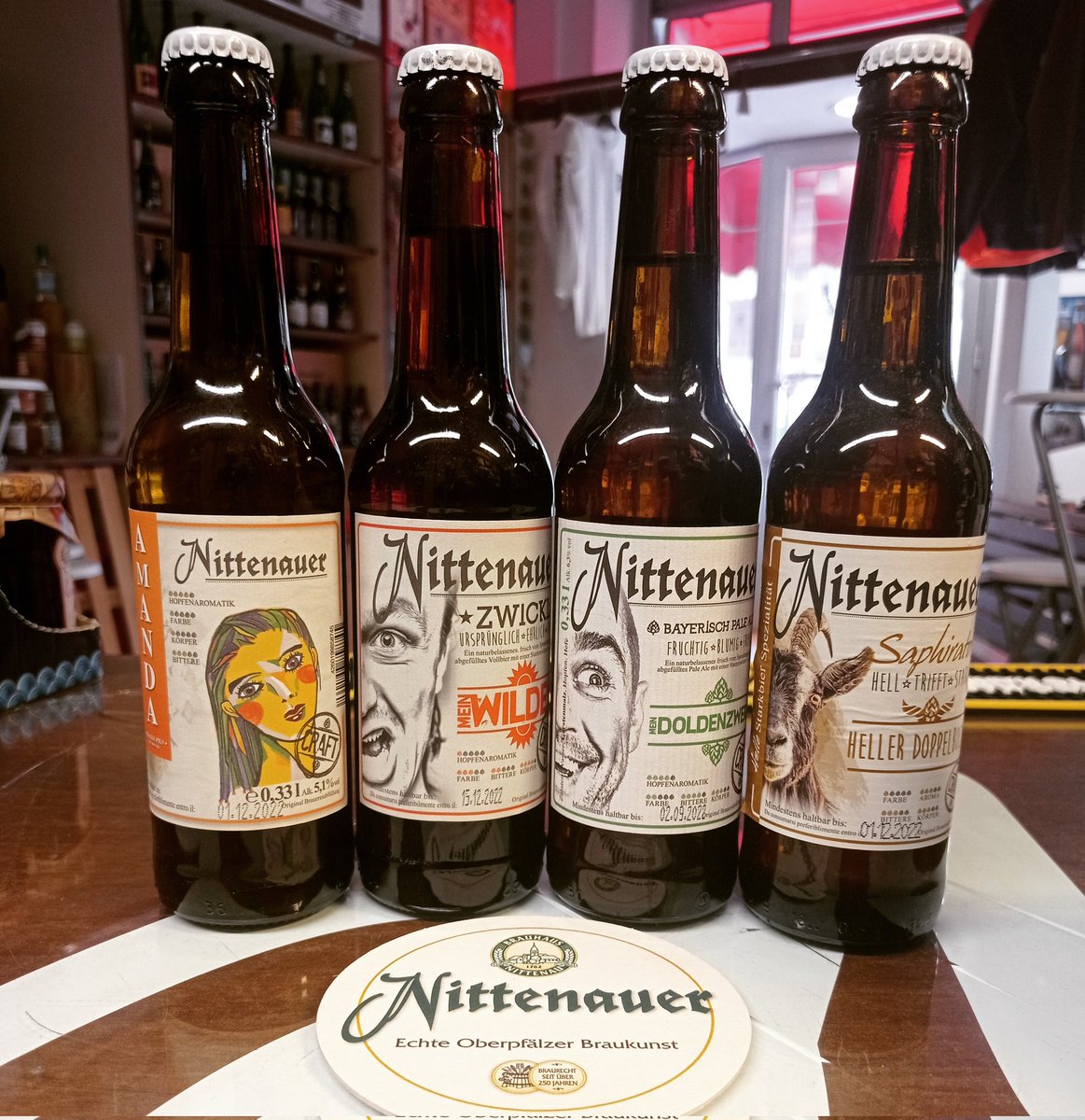 TheBrewMilano's tweet photo. "Kreativebiere" da @nittenauerbier 🇩🇪🍻
.
AMANDA Zwickl Pils 5.1%abv 👩‍💼
.
MEIN WILDES Zwickl 5.7%abv 👨‍💼
.
MEIN DOLDENZWERG Bayerische Pale Ale 6.3%abv 🙅
.
SAPHIRATOR Heller Doppelbock 7.9%abv 🐐
.
|
#KeepDrinkingWithUs https://t.co/5BUQP4k17M