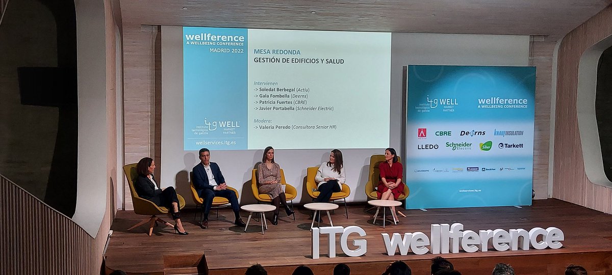 GBSNetwork's tweet photo. Estamos en #Wellference22 gracias a @itgwell @FundacionGiner con @ValPeredoFigini hablando de la importancia del bienestar en nuestros espacios @amsustainchange @WELLcertified #Wellbeing @GBCIEurope @wasaction @WIRES_Spain @actiu https://t.co/FYLtuh8yFn