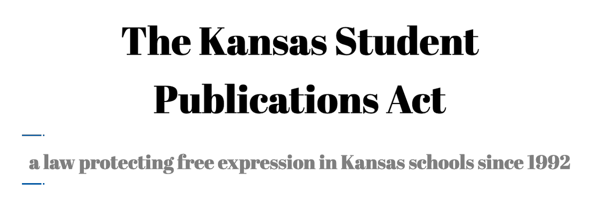 kspaonline's tweet image. 30 years ago yesterday, Kansas made it illegal to censor student journalists for covering controversy in student publications. Want to celebrate by teaching your students about it? kspaonline.org/kansas_student…
#SJW2022 @SPLC @nationalJEA
