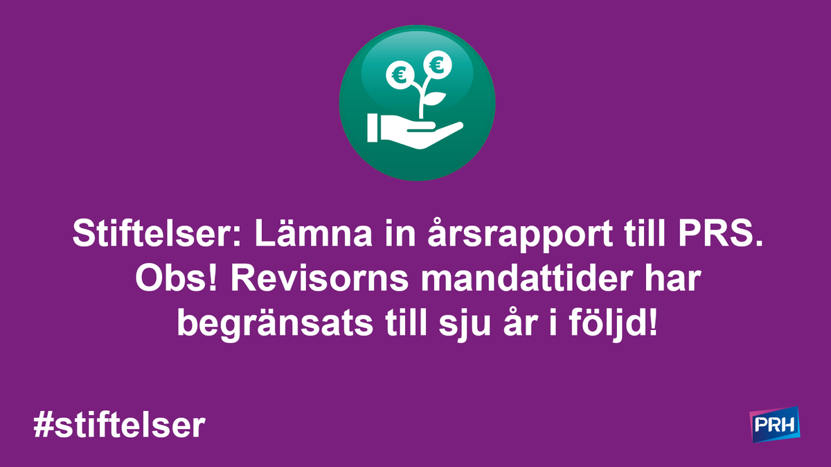 prh_fi's tweet photo. 🔹 Lämna in årsrapporten för registrering inom 6 månader från räkenskapsperiodens utgång.
🔹 Om stiftelsens räkenskapsperiod är ett kalenderår, lämna in årsrapporten 2021 till PRS senast 30 juni 2022.
Läs mer: https://t.co/ghv7KC7ZZm
#stiftelse #stiftelser https://t.co/hxRB68jNXZ