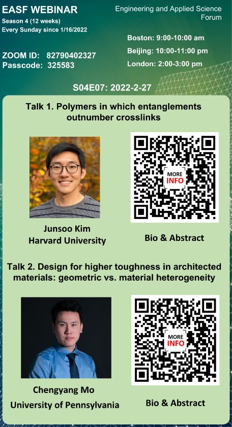 EasfWebinar's tweet image. How to design/synthesize polymers/hydrogels/architected materials with higher toughness? --&amp;gt; This Sunday&apos;s EASF webinar --&amp;gt; also other advantageous material properties including higher strength &amp;amp; fatigue resistance, lower hysteresis &amp;amp; friction,  etc. Please help RT!