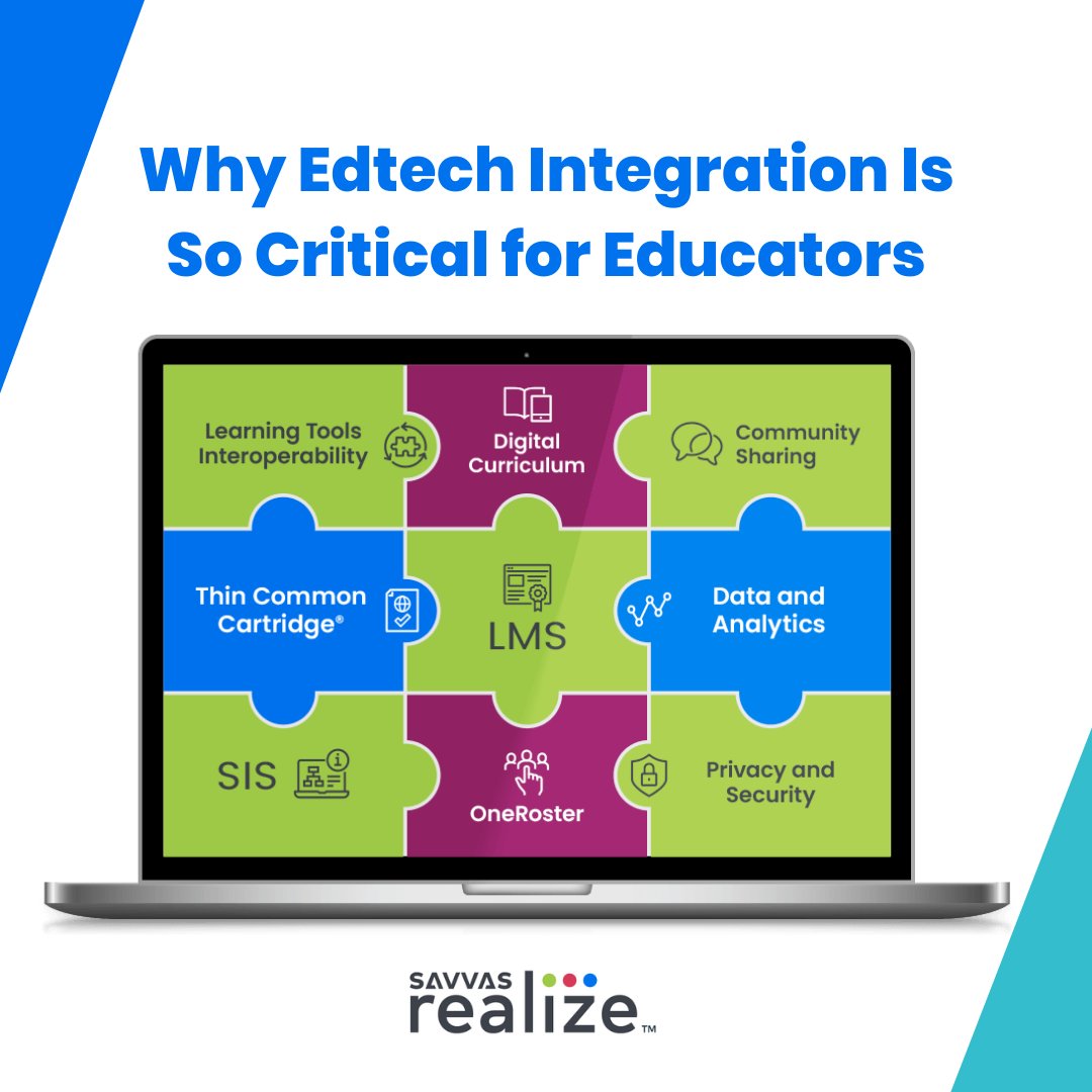 SavvasLearning's tweet photo. What does it look like to have the technologies that schools &amp; districts use most seamlessly integrated with one another, &amp; why is this important? Read the #SavvasInsights blog to learn more: https://t.co/ngUQQ7gsUl 

#edtech #SavvasRealize #MovingLearningForward @LearningImpact https://t.co/325u8Fls42