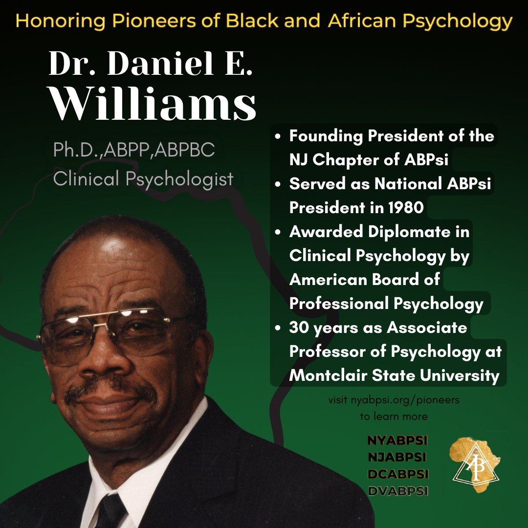 nyabpsi's tweet photo. Join NYABPsi, in collaboration with the New Jersey (NJABPsi), DC (DCABPsi) and Delaware Valley (DVABPsi) chapters, in celebrating Black History Month! Today we honor our second set of pioneers who've contributed to the field of Black/African Psychology! 
https://t.co/yTw51GcCpI https://t.co/cEhO3mh0iD