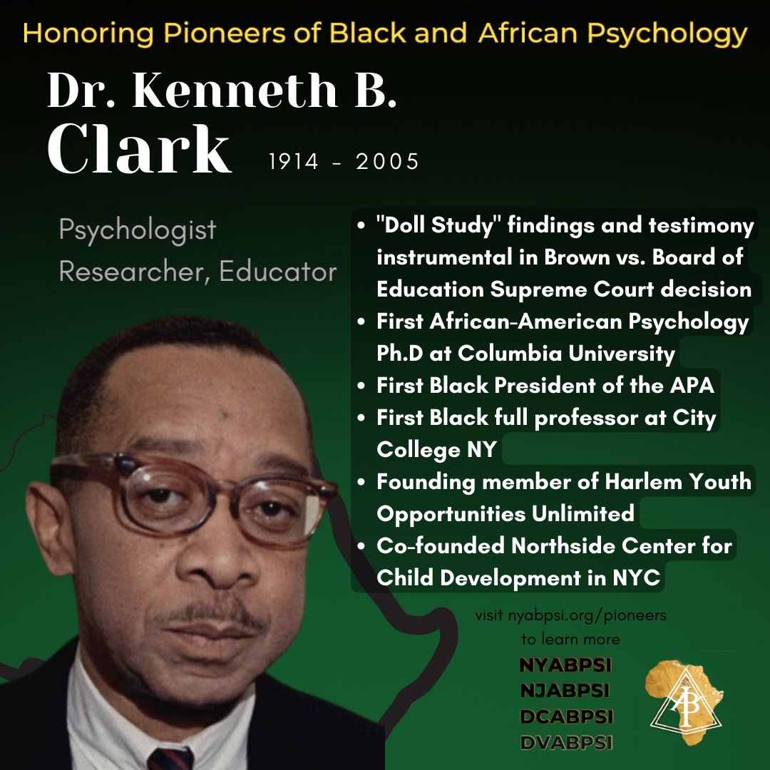 nyabpsi's tweet photo. Join NYABPsi, in collaboration with the New Jersey (NJABPsi), DC (DCABPsi) and Delaware Valley (DVABPsi) chapters, in celebrating Black History Month! Today we honor our second set of pioneers who've contributed to the field of Black/African Psychology! 
https://t.co/yTw51GcCpI https://t.co/cEhO3mh0iD