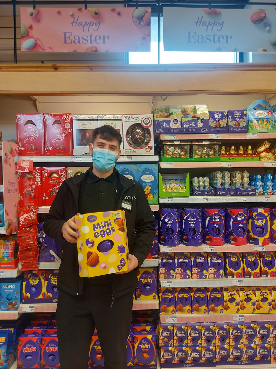 BoothsCountry's tweet photo. Easter eggs are in stores & Adam at #Scotforth has chosen his favourite…Mini Eggs, whilst Emma at #Longridge can’t decide between original Twirl or new orange Twirl! Which one would you choose? https://t.co/v0xt6oB8ry