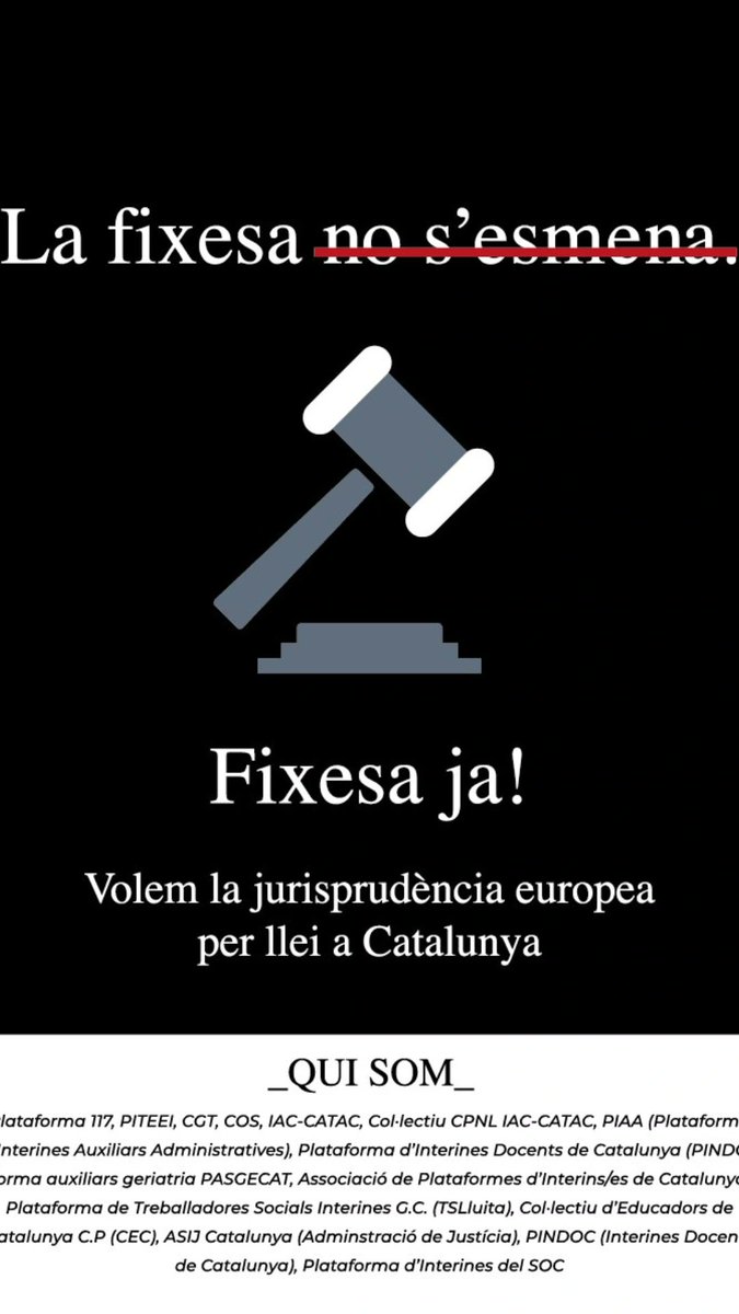PIAA_GC's tweet image. La #Fixesa no s&apos;esmena. @parlamentcat
#FijezaYaEsConstitucional #CapInterinaAlCarrer #LesQueHiSomEnsQuedem