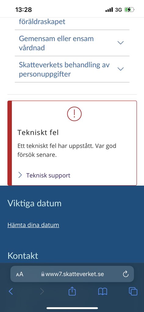 IDDEE's tweet photo. @Skatteverket varför blir det alltid såhär när jag försöker registrera föräldraskap, camilla på skatteupplyssningen sa att det inte va några tekniska problem och la på.. ✌️fått samma meddelande 3 dagar irad nu. https://t.co/4PWsGzRnpp