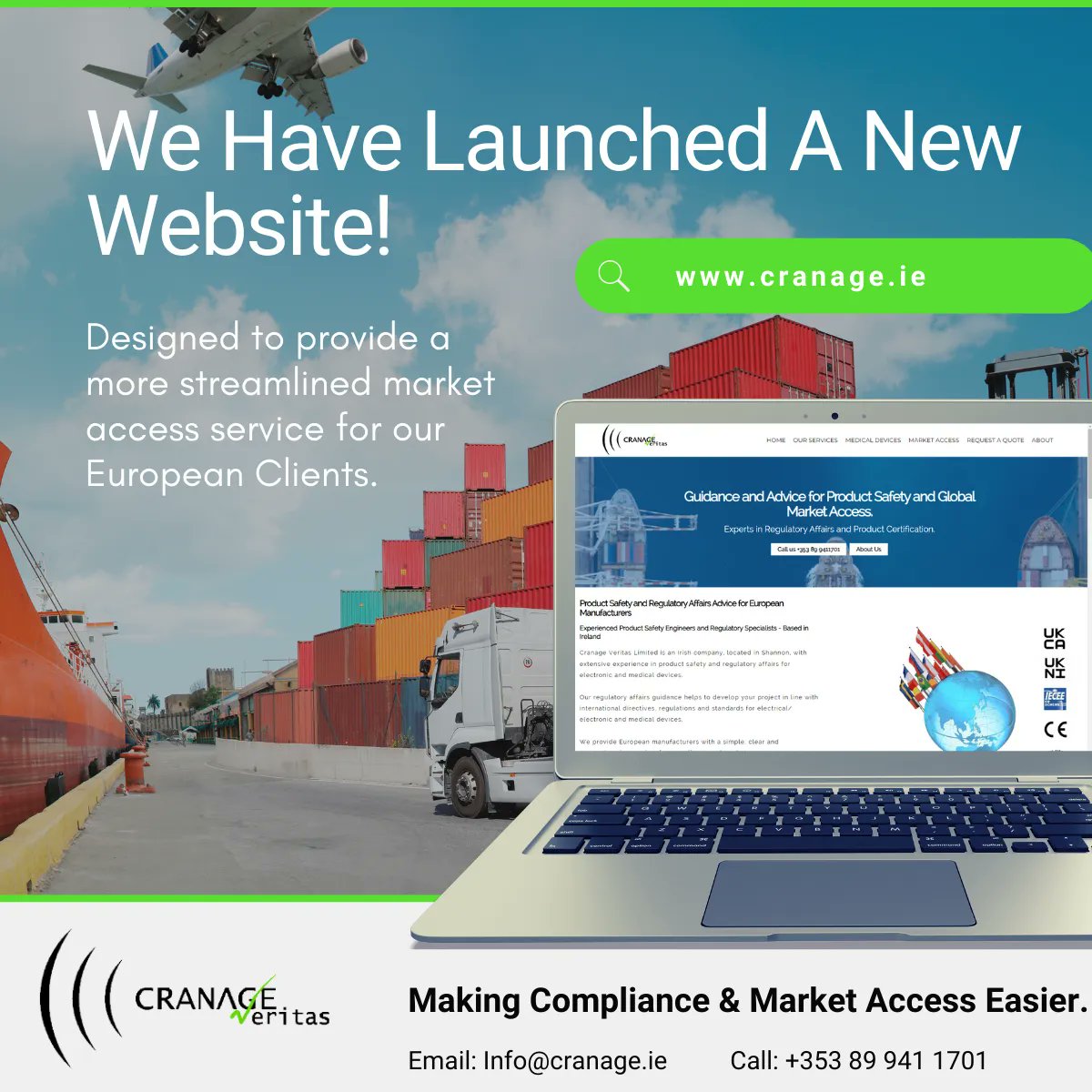 findtheneedleuk's tweet photo. Irish compliance and engineering company Cranage Veritas is pleased to announce the launch of their new website! Take a further look at this new article posted by Cranage Veritas @CranageVeritas https://t.co/3yTAzJEpFM https://t.co/HPKz4Syo4n
