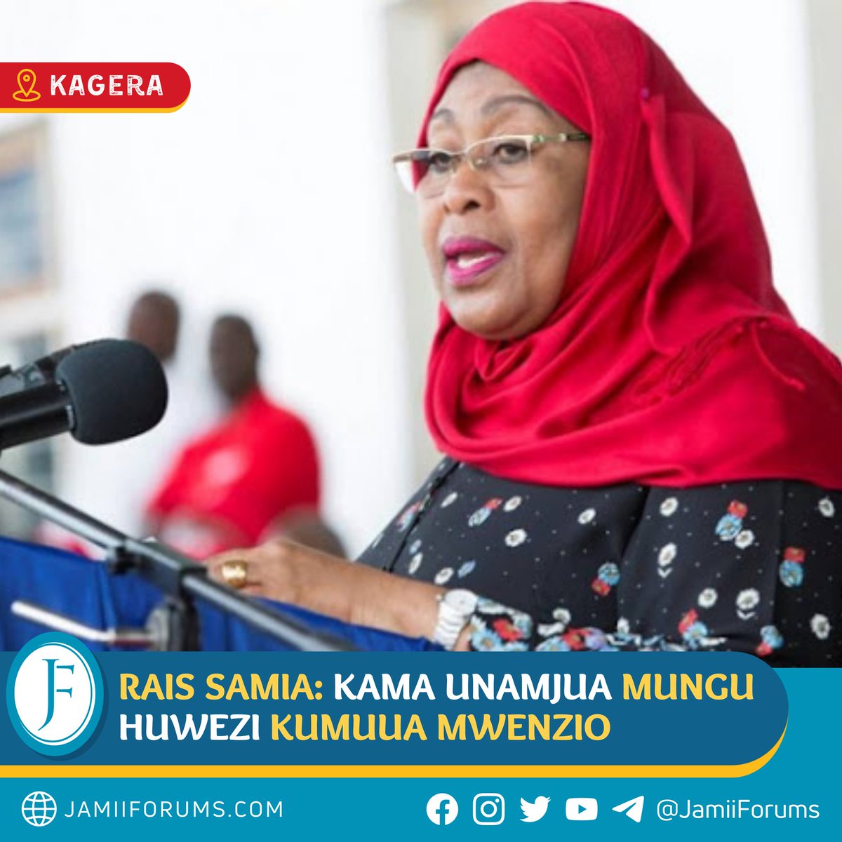 JamiiForums's tweet photo. RAIS SAMIA: KAMA UNAMJUA MUNGU HUWEZI KUMUUA MWENZIO

Asema "Kama unamjua Mungu huwezi kumuua mwenzio kwa Urithi, Kisasi au umeambiwa amekuroga hukuvuna"

Awaomba Viongozi wa Kimila kuwaambia Watu kinachotokea sicho tulichoamrishwa kwa Dini wala Mila

Soma https://t.co/gxyHwe532G https://t.co/czF8lxmevv