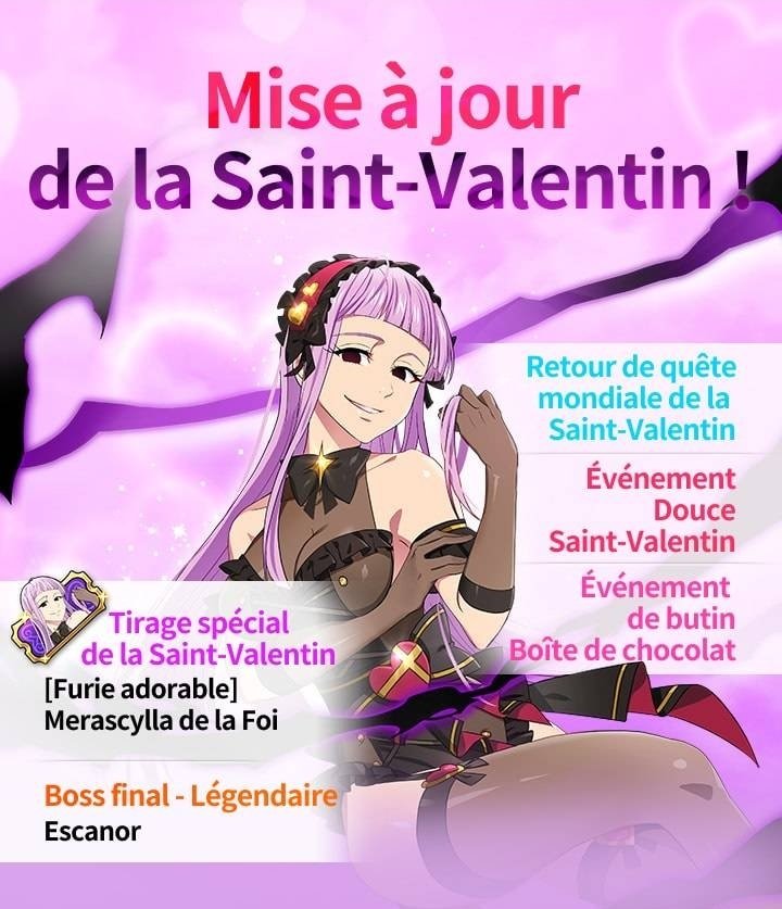 sdsgcfr's tweet photo. Bonjour à tous !

Voici un résumé de la mise à jour de ce matin :

📌 Début de l'événement de la Saint Valentin
📌 Costumes exclusifs de la Saint Valentin
📌 Retour de la compétition de confrérie
📌 Bonus de connexion spéciaux

Le patch complet est disponible sur notre serveur https://t.co/Q5k69NpdVU