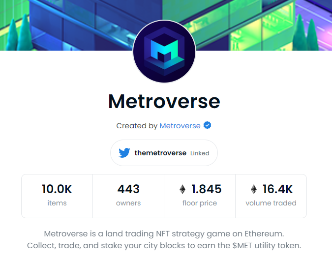 golfer319's tweet photo. So far @themetroverse #Metroverse is holding up great in the past week . I have 6 blocks and I'm getting 1964 $MET tokens per day = $169 at .086 . Is this the next @nftworldsNFT #nftworlds ? ? Either way I'm bullish 🚀🚀🚀 https://t.co/Lmw2ZkDBvc