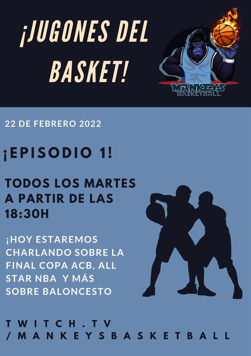 MankeysBasket's tweet photo. #NBA75 

🔥 ¡NUEVO PROGRAMA!

🎙️ Esta tarde estaremos en Directo en https://t.co/VLi1cWX1cO presentando nuestro nuevo programa #JugonesDelBasket que se realizará cada martes 
🏀 Estarán @juanberbar, @firearchiver18 y @A7Basket, comentando la actualidad baloncestistica

#Twitch https://t.co/aa9Z0c4GCs