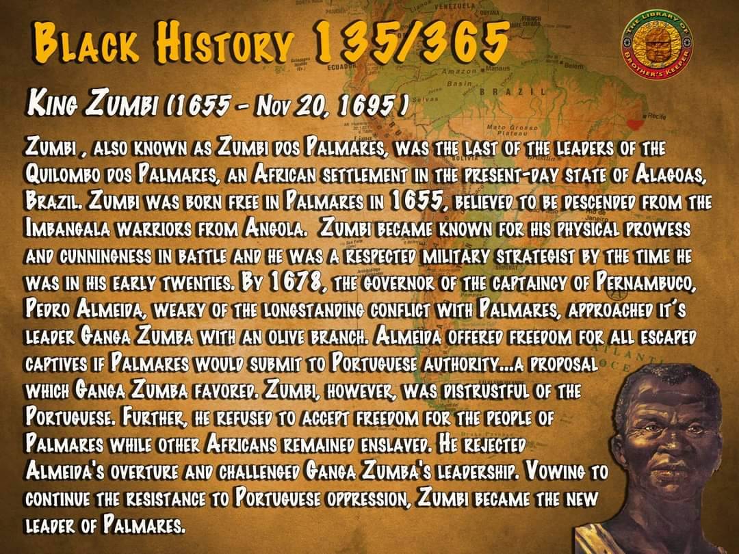 King Zumbi #zumbi #brazil #blackconsciousnessday #zumbidospalmares #teachtheyouth #blackleadership #resistance #militaryhistory #blackbrazil