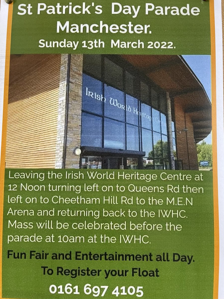 There are lots of events being organised across the North of England for #StPatricksDay☘️. Over the next few weeks we will highlight some of them here. First up Manchester St. Patrick’s Day Parade makes a welcome return on 13 March. Details below 👇