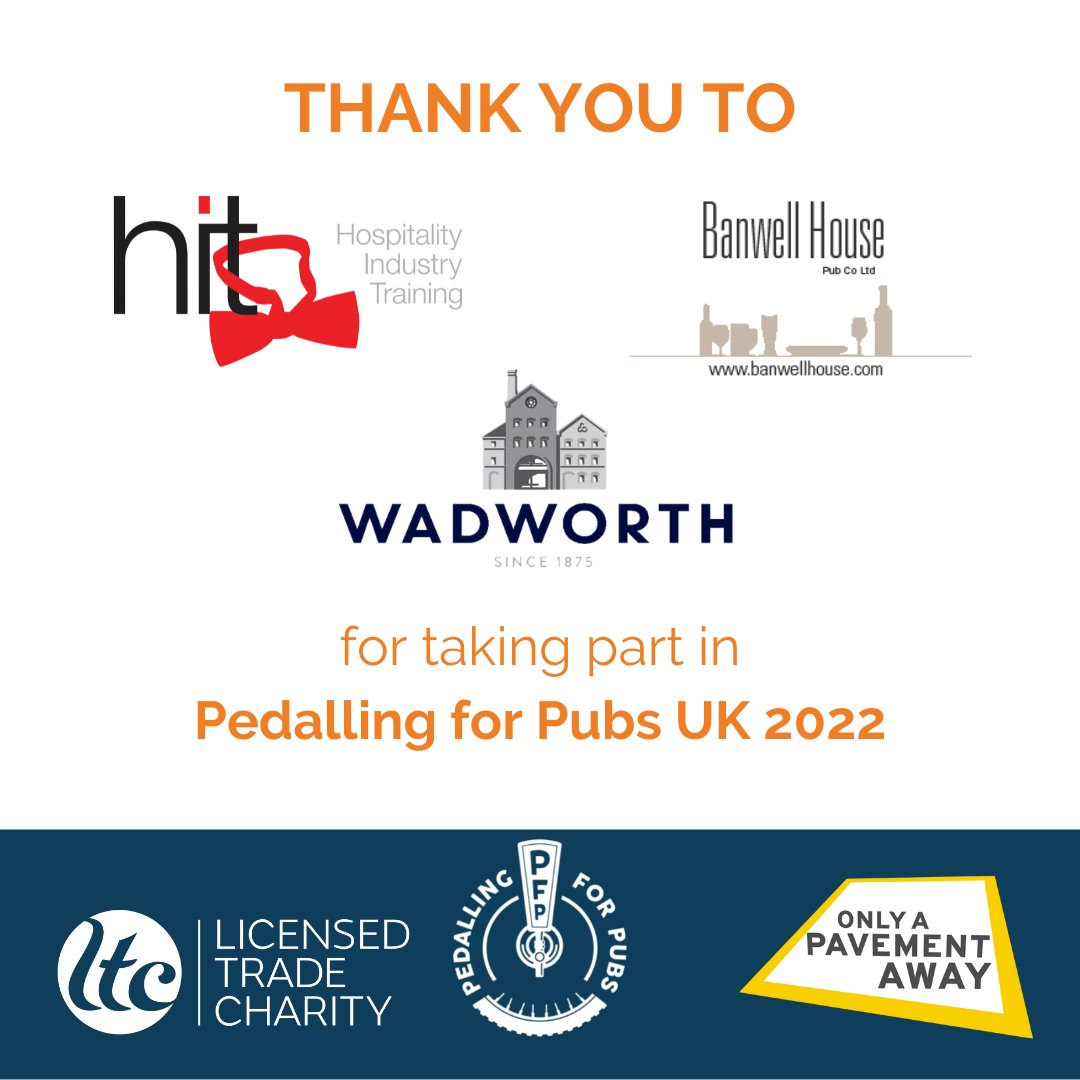 Pedalling For Pubs (@pedallingforpub) on Twitter photo Delighted to announce that <a href="/Wadworth/">Wadworth Brewery</a>, <a href="/BanwellHouse/">Toby Brett</a> and <a href="/HITTraining/">HIT Training</a> have joined our UK 'virtual' challenge. THANK YOU! Delighted to announce that <a href="/Wadworth/">Wadworth Brewery</a>, <a href="/BanwellHouse/">Toby Brett</a> and <a href="/HITTraining/">HIT Training</a> have joined our UK 'virtual' challenge. THANK YOU!