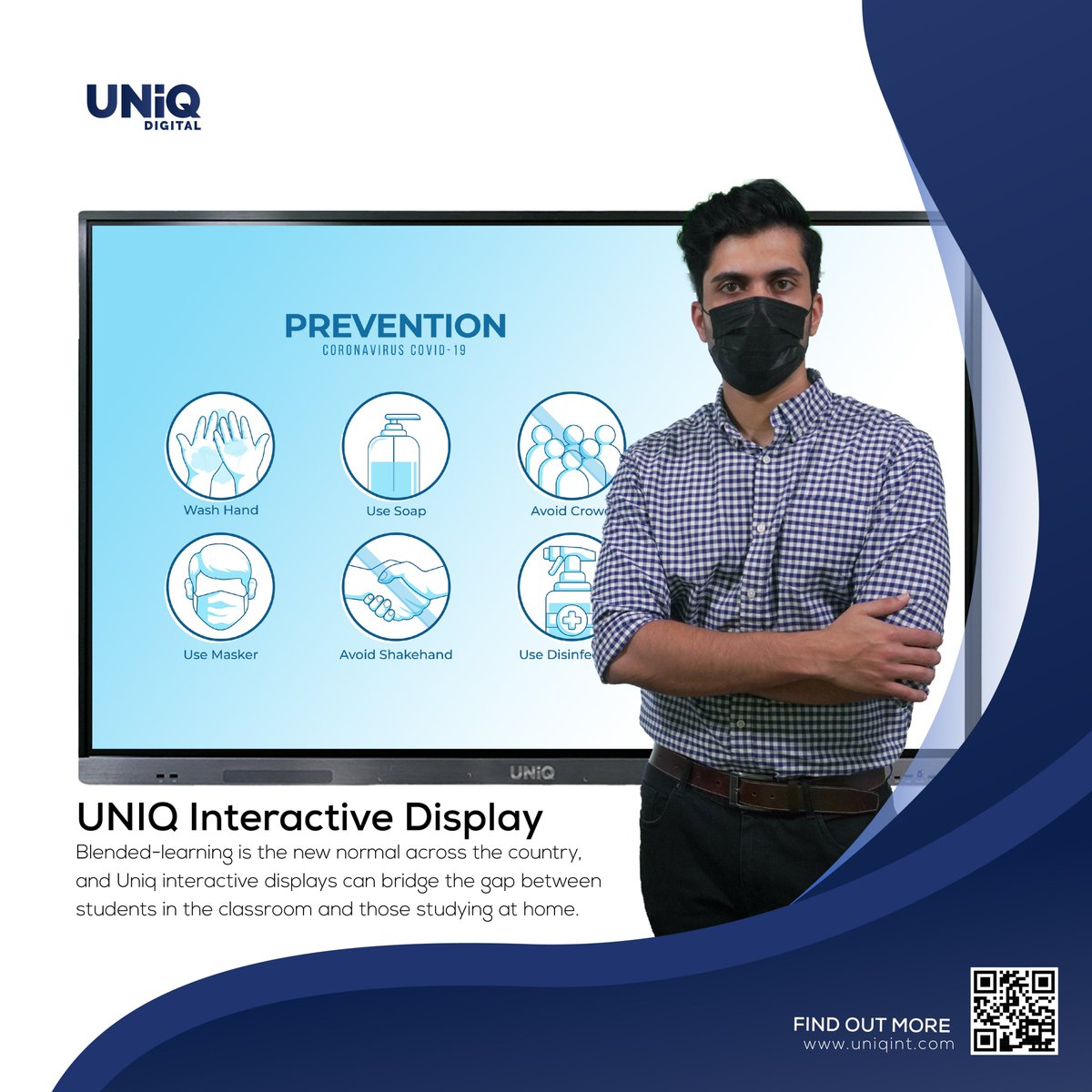 digital_uniq's tweet photo. Blended-learning is the new normal across the country, and Uniq interactive displays can bridge the gap between students in the classroom and those studying at home.

#uniqdigital #interactivepanels #digitalblackboard  #touchscreen #educationtechnology #presentation #teaching https://t.co/EQtxi7Lbg2