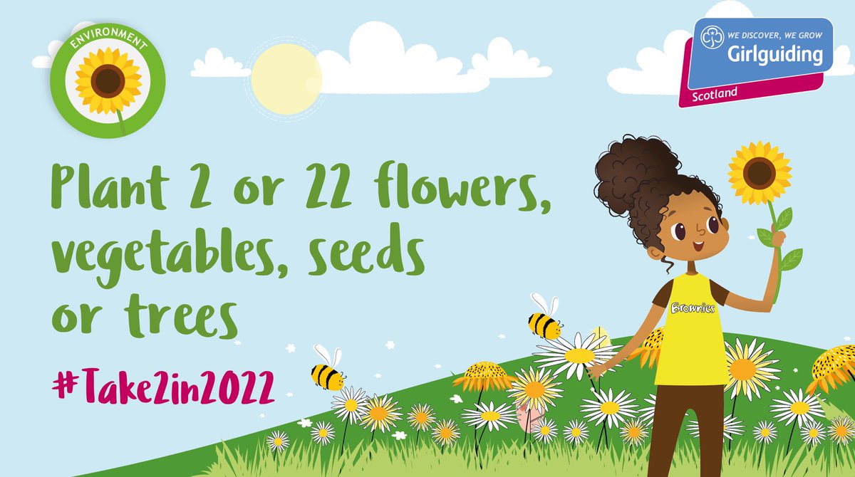 GirlguidingScot's tweet photo. 🌳Don’t forget to make your own #Take2in2022 pledge to protect the planet this #WorldThinkingDay! Will you…

🌻Plant 2 or 22 flowers, veggies, seeds or trees
♻️Pick up 22 pieces of litter, or pick up 22 bags of litter with a group!
💡Try 22 minutes or 2 hours with no electricity https://t.co/elRVifCduw