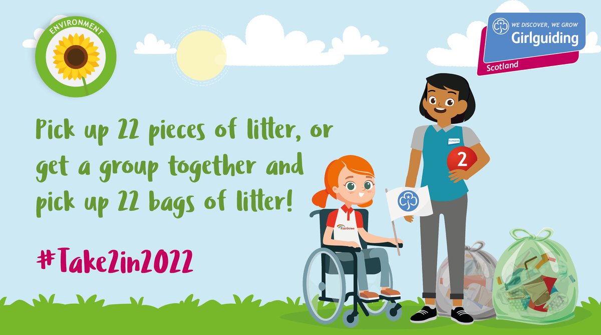 GirlguidingScot's tweet photo. 🌳Don’t forget to make your own #Take2in2022 pledge to protect the planet this #WorldThinkingDay! Will you…

🌻Plant 2 or 22 flowers, veggies, seeds or trees
♻️Pick up 22 pieces of litter, or pick up 22 bags of litter with a group!
💡Try 22 minutes or 2 hours with no electricity https://t.co/elRVifCduw