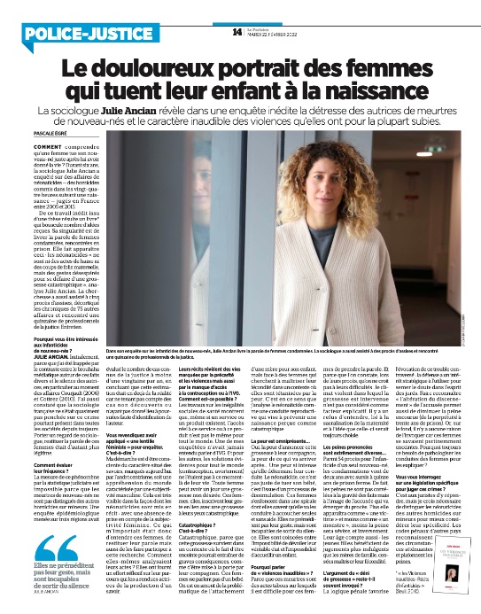 DrJulieAncian's tweet photo. Entretien dans @le_Parisien à propos de ma recherche sur le #neonaticide, "Les Violences Inaudibles", publiée @EditionsduSeuil. Où je rappelle l'importance de prendre en compte les vécus féminins pour produire des connaissances. ➡️ https://t.co/BnT6Pg5e3t https://t.co/hihYcyIlgB