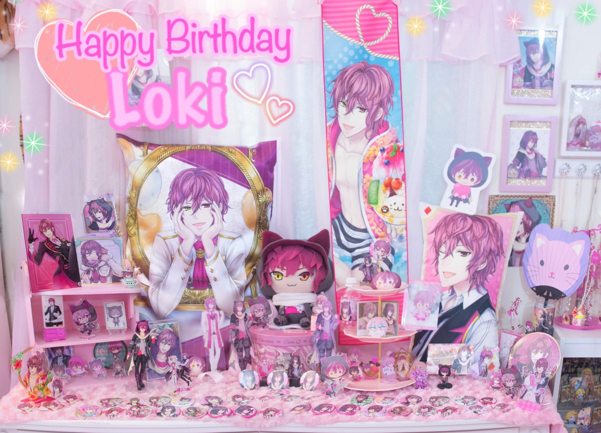 LokisAlice's tweet photo. Happy Birthday to my beloved Loki! (2/22 🐱🎉) Here’s this years shrine I dedicate to him! Filled with all my love, devotion and adoration 🥰 

#イケメン革命 #イケレボ  #ロキジェネッタ
  #ロキ誕生祭  #IkemenRevolution #IkeRev #IkemenSeries #lokigenetta https://t.co/jRqZRKQ2de