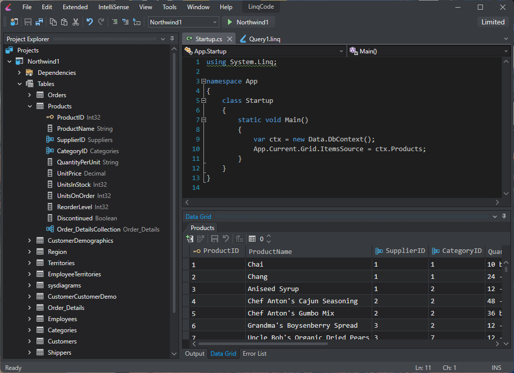 NeocodeGlobal's tweet image. Creating a #Linq Query is easy, all you need to do is create an instance of the #DbContext class and send the result to the data grid.
DbContext is based on #XPO technology @DevExpress
#dotNET #dotNET6 #CSharp #code 
linqcode.com