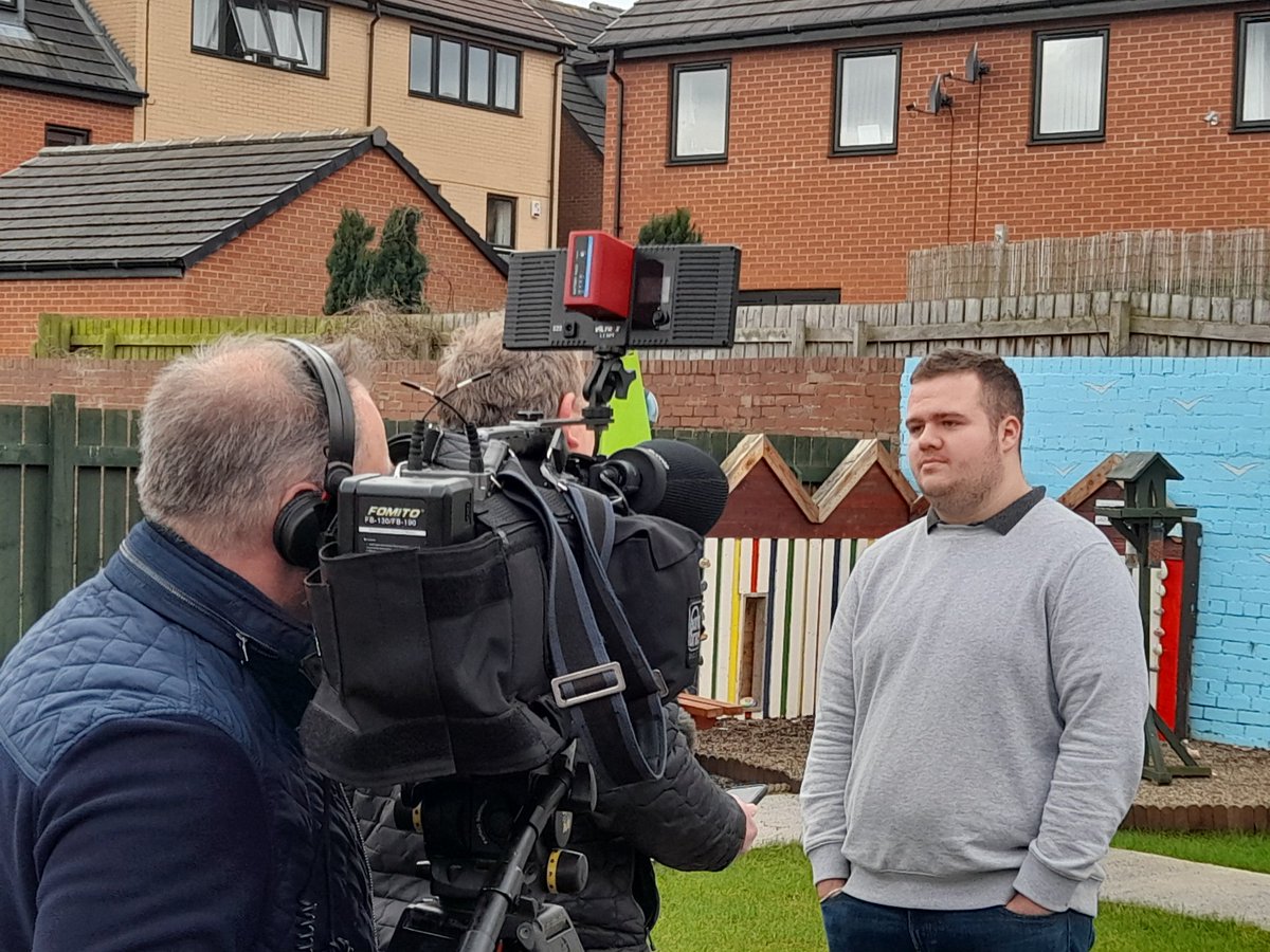 Jack talking to <a href="/frazeratsky/">Frazer Maude</a> about his time on the <a href="/SYFR/">South Yorkshire Fire</a> <a href="/syptweet/">South Yorkshire Police</a> @P_Trust_North how it helped him overcome his #COVID19 #anxiety and secure employment at Community Connect CIC in #Wath what a great place!  See the full interview from 5am tomorrow. #SouthYorkshire
