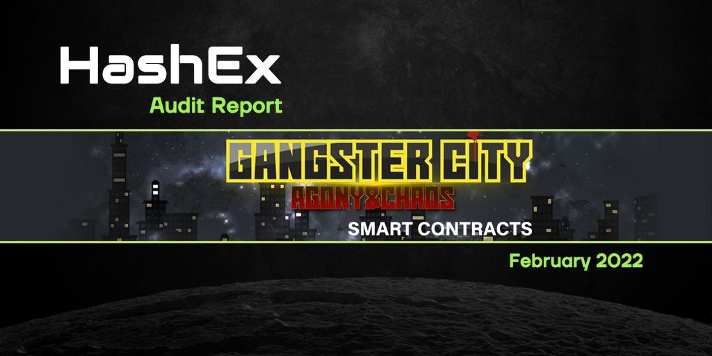 HashExOfficial's tweet photo. We have finished auditing @GangsterCityNFT
The full audit report is available here: https://t.co/uBMVxNuEBs
Check it out now!
#HashExAudit #Report https://t.co/IoVx4Silj5