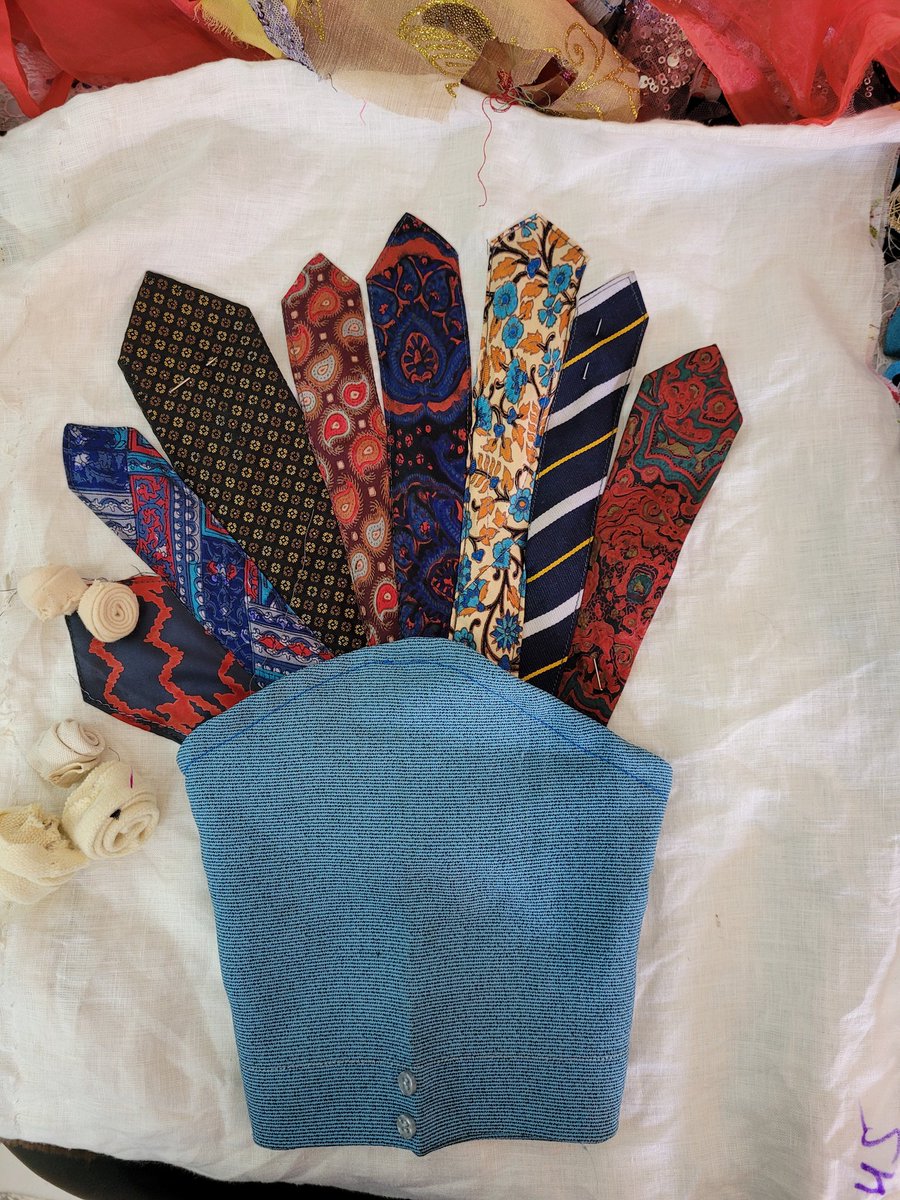 SatijaSameera's tweet photo. This is what we fo at 'Astitva' Created this wall art piece as 'Memory Sake' with ties and shirt for a daughter who lost her father.
#repurposed
#memorysake
#keepsakes
#memories https://t.co/UK0XqKJlNx