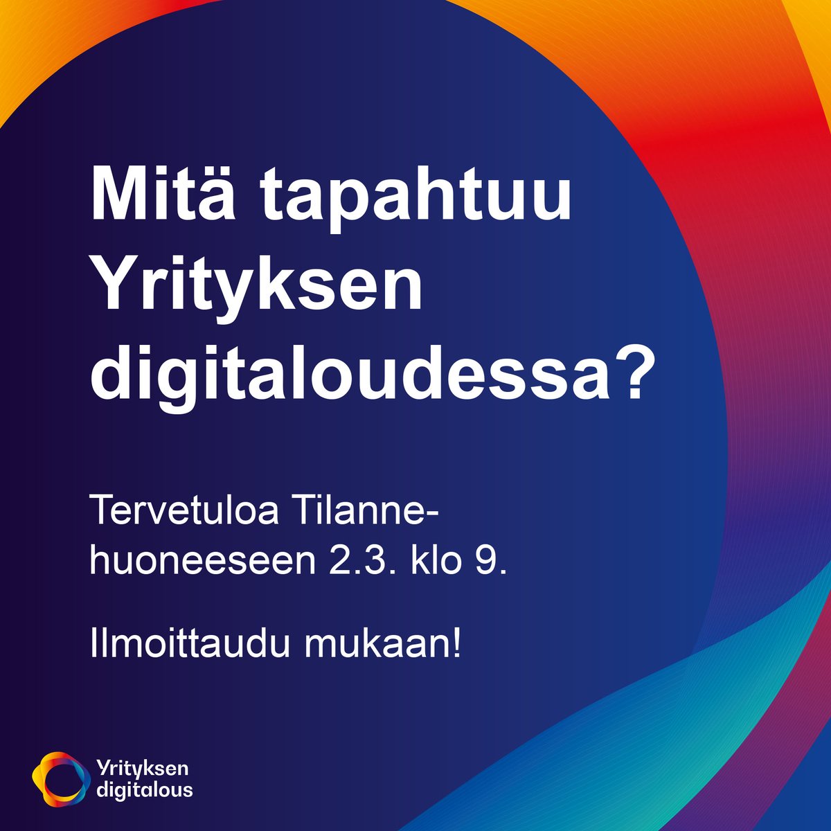 yrityksendigi's tweet photo. Mikä ihmeen Tilannehuone? Miksi Yrityksen digitalous -hanke on olemassa ja mitä se on tähän mennessä saanut aikaan? Ja mitä on pian tulossa? Tutustu ohjelmaan ja ilmoittaudu! https://t.co/3Puv6EErdq
#digitalous #RTE @prh_fi @Verouutiset @Valtiokonttori https://t.co/CVl9QCRNFB