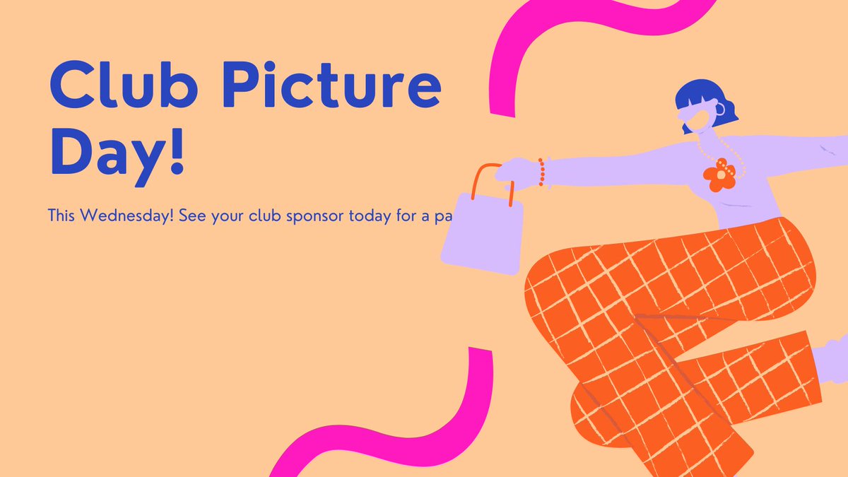 Club picture day is TOMORROW! See your club sponsor for a pass. You won’t be let out of class tomorrow without a pass, and the pass has your time on it!
