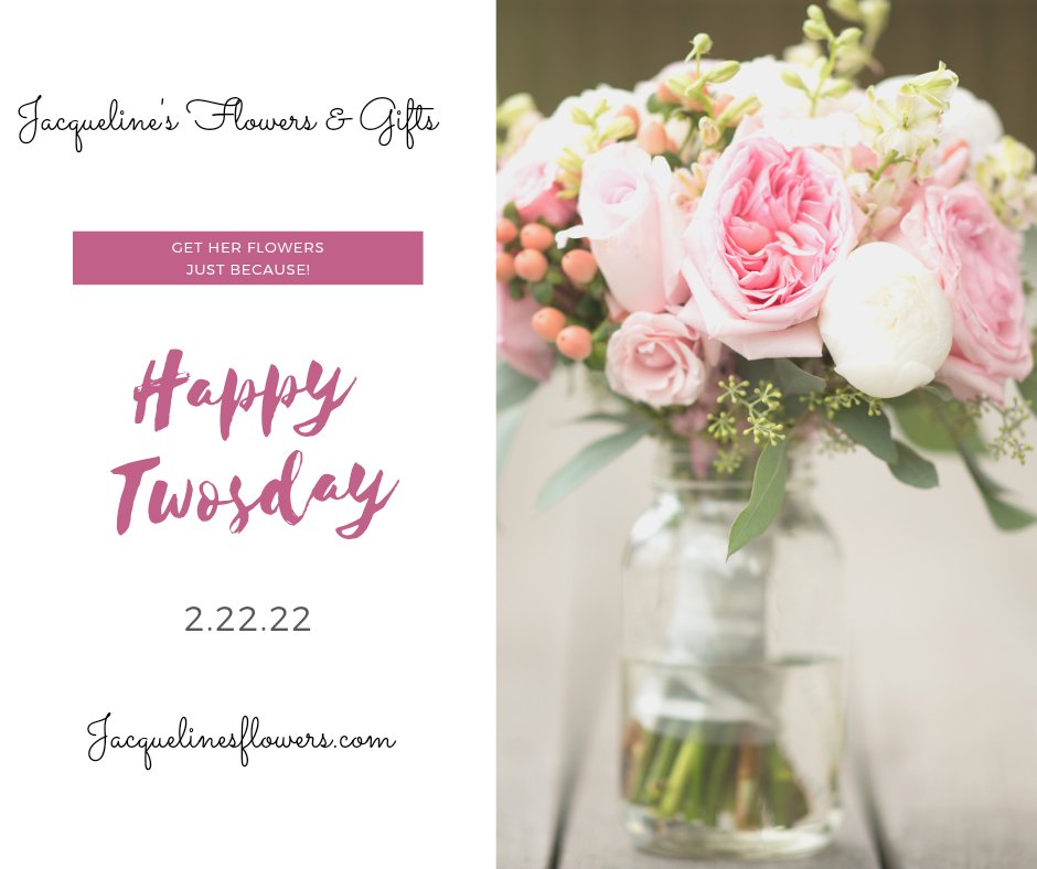 FloristForYou's tweet photo. Happy Twosday!

2.22.22 is a once in a lifetime day!

Give the gift of flowers today, in TWO'S!

Just because. Grab a few bouquets or arrangements today and put a smile on someone's face. 

☎️ 856-354-1115 

#jacquelinesflowersandgifts #twosday #shopsmall https://t.co/NgWy3SEV1G