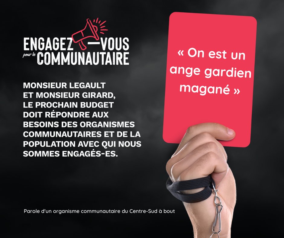cdccentresud's tweet photo. 🟥 CARTON ROUGE POUR LA CAQ 🟥
Lisez les cartons rouges de nos organismes communautaires engagés à nos côtés dans la campagne Engagez-vous pour le communautaire! ✊ 

#EngagezvousACA #PolQc #ACA https://t.co/ACG8D916VY