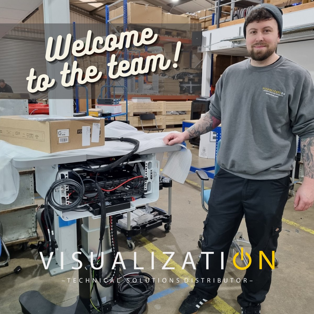VisualizationAV's tweet photo. This week we introduce our newest member of the team, Matt.
After joining us in January, Matt is making excellent progress in his training and is pictured with a @TeamMateWorld lectern he recently wired as part of a higher education project.
#myfirstrack #avtweeps #avrackuild https://t.co/iwC7oUz5Wo