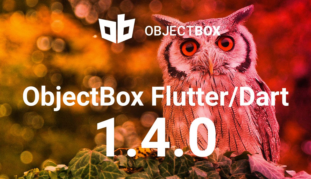 ObjectBox_io's tweet image. ObjectBox database #Flutter / Dart v1.4.0 with async stores and the admin UI is out today💙
👋See what’s new and tell us what you think: pub.dev/packages/objec…
#dartlang #objectbox #database #flutterdev